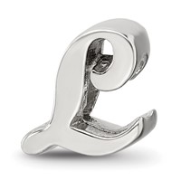 Sterling Silver Reflections Letter L Script Bead view 1