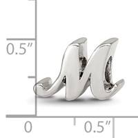 Sterling Silver Reflections Letter M Script Bead view 4