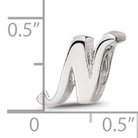 Sterling Silver Reflections Letter N Script Bead view 4