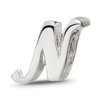 Sterling Silver Reflections Letter N Script Bead view 1