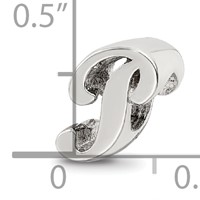 Sterling Silver Reflections Letter P Script Bead view 4