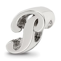 Sterling Silver Reflections Letter P Script Bead view 1