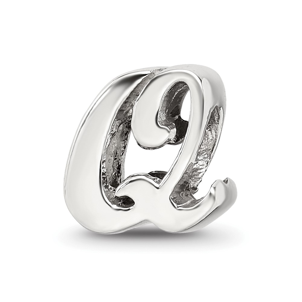 Sterling Silver Reflections Letter Q Script Bead
