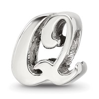 Sterling Silver Reflections Letter Q Script Bead view 1