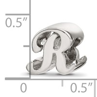 Sterling Silver Reflections Letter R Script Bead view 4