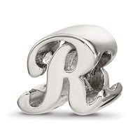 Sterling Silver Reflections Letter R Script Bead view 1