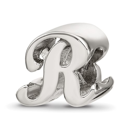Sterling Silver Reflections Letter R Script Bead