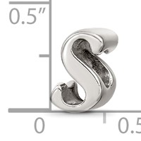 Sterling Silver Reflections Letter S Script Bead view 4