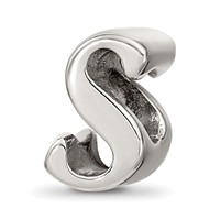 Sterling Silver Reflections Letter S Script Bead view 1