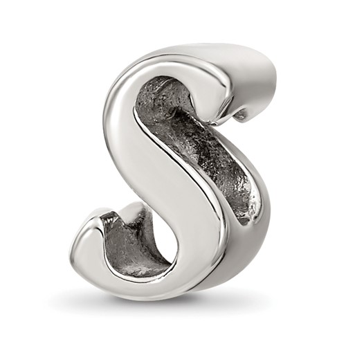 Sterling Silver Reflections Letter S Script Bead