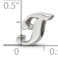 Sterling Silver Reflections Letter T Script Bead view 4