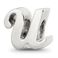 Sterling Silver Reflections Letter U Script Bead view 1
