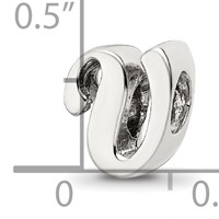 Sterling Silver Reflections Letter V Script Bead view 4