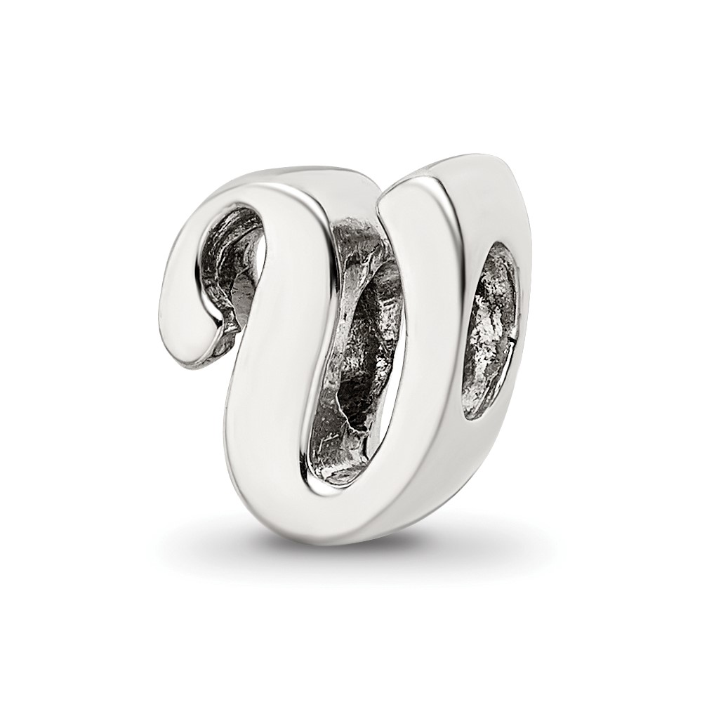 Sterling Silver Reflections Letter V Script Bead