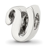 Sterling Silver Reflections Letter V Script Bead view 1