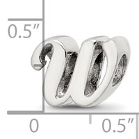 Sterling Silver Reflections Letter W Script Bead view 4