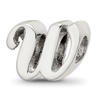 Sterling Silver Reflections Letter W Script Bead view 1