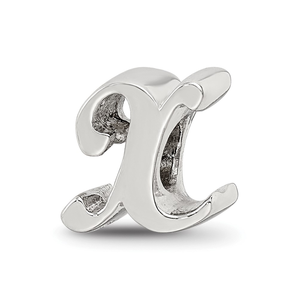 Sterling Silver Reflections Letter X Script Bead
