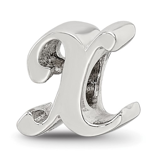 Sterling Silver Reflections Letter X Script Bead