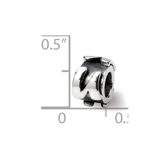 Sterling Silver Reflections Letter U Message Bead