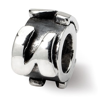 Sterling Silver Reflections Letter U Message Bead