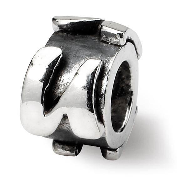 Sterling Silver Reflections Letter U Message Bead