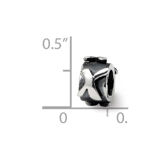 Sterling Silver Reflections Letter X Message Bead