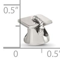 Sterling Silver Reflections Graduation Cap Bead view 4