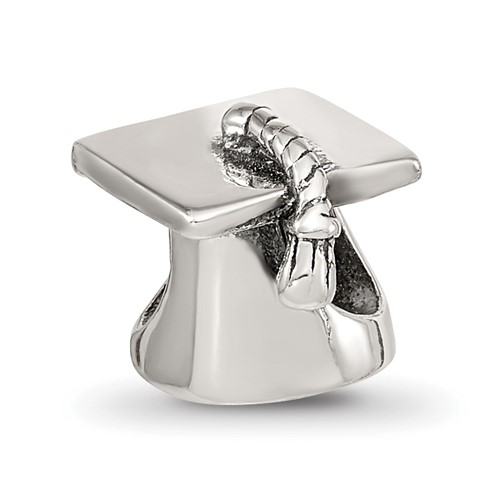 Sterling Silver Reflections Graduation Cap Bead