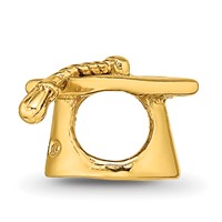 Sterling Silver Gold-plated Reflections Graduation Cap Bead view 2