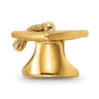 Sterling Silver Gold-plated Reflections Graduation Cap Bead view 3