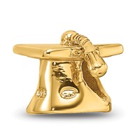 Sterling Silver Gold-plated Reflections Graduation Cap Bead view 5