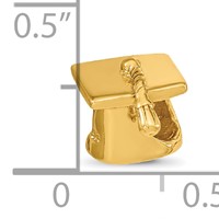 Sterling Silver Gold-plated Reflections Graduation Cap Bead view 4