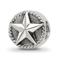Sterling Silver Reflections Antiqued Star Bead view 1