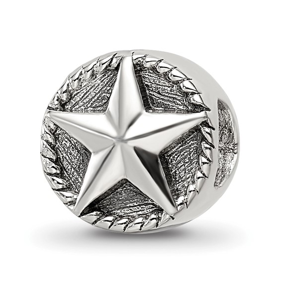 Sterling Silver Reflections Antiqued Star Bead