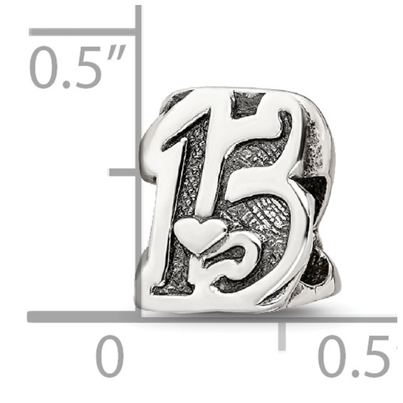 Sterling Silver Reflections Number with a small Heart Beads