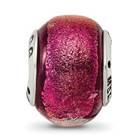 Sterling Silver Reflections Orange Dichroic Glass Bead view 3