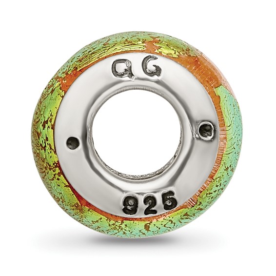 Sterling Silver Reflections Yellow Dichroic Glass Bead