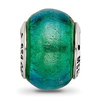 Sterling Silver Reflections Green Dichroic Glass Bead view 3
