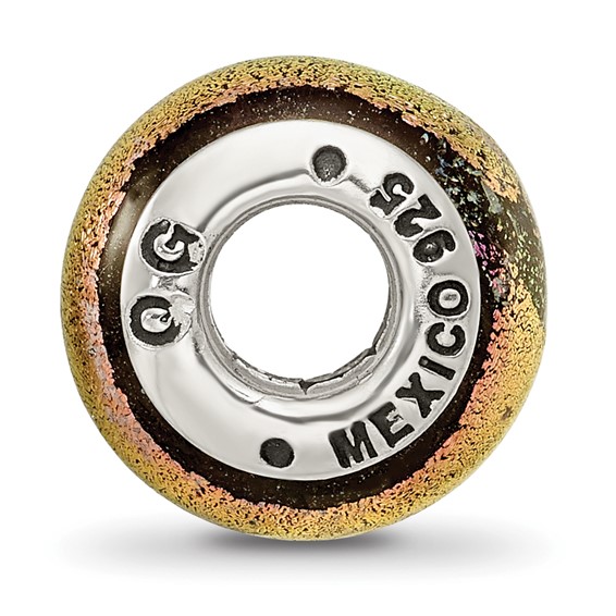 Sterling Silver Reflections Pink Dichroic Glass Bead