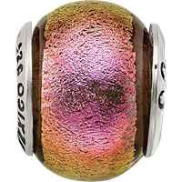 Sterling Silver Reflections Pink Dichroic Glass Bead view 4