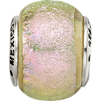 Sterling Silver Reflections Pink Dichroic Glass Bead view 4