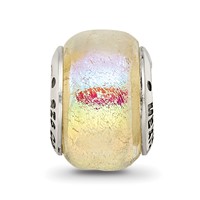 Sterling Silver Reflections Rainbow Dichroic Glass Bead view 3