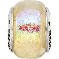 Sterling Silver Reflections Rainbow Dichroic Glass Bead view 4