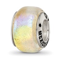 Sterling Silver Reflections Rainbow Dichroic Glass Bead view 1