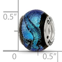 Sterling Silver Reflections Blue Dichroic Glass Bead view 5