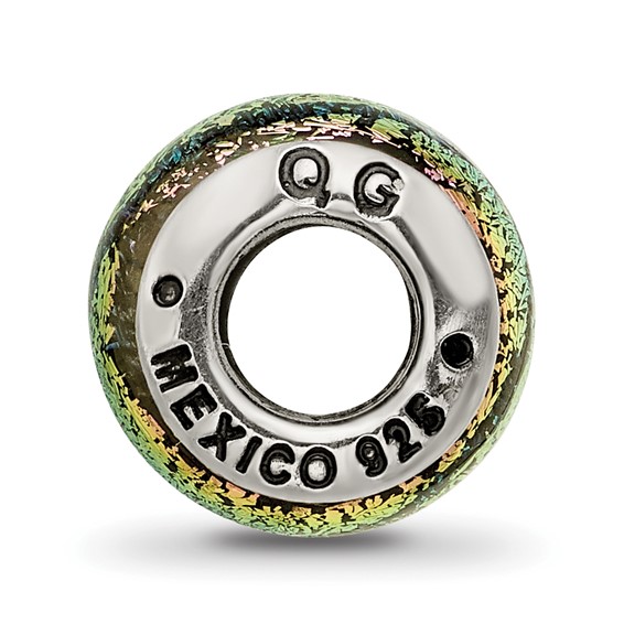 Sterling Silver Reflections Pink Dichroic Glass Bead