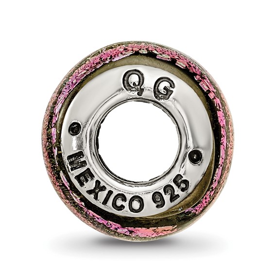 Sterling Silver Reflections Purple Dichroic Glass Bead