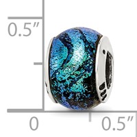 Sterling Silver Reflections Green Dichroic Glass Bead view 5