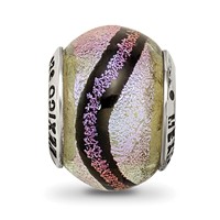 Sterling Silver Reflections Purple Dichroic Glass Bead view 3